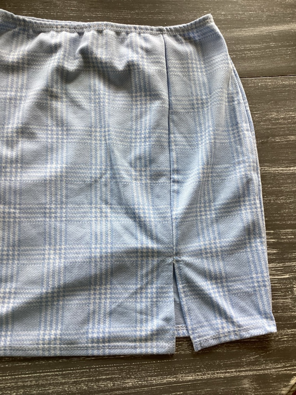 Rue21 Pale Blue Plaid Mini Skirt